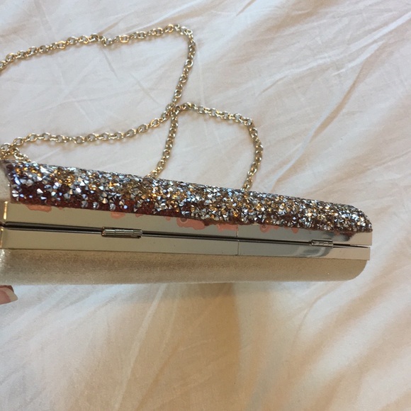 Aldo Gold Sparkly Rhinestone Encrusted Clutch - Picture 4 of 11